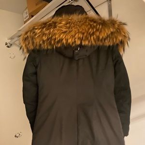 Black Mackage Jacket with detachable fur hood